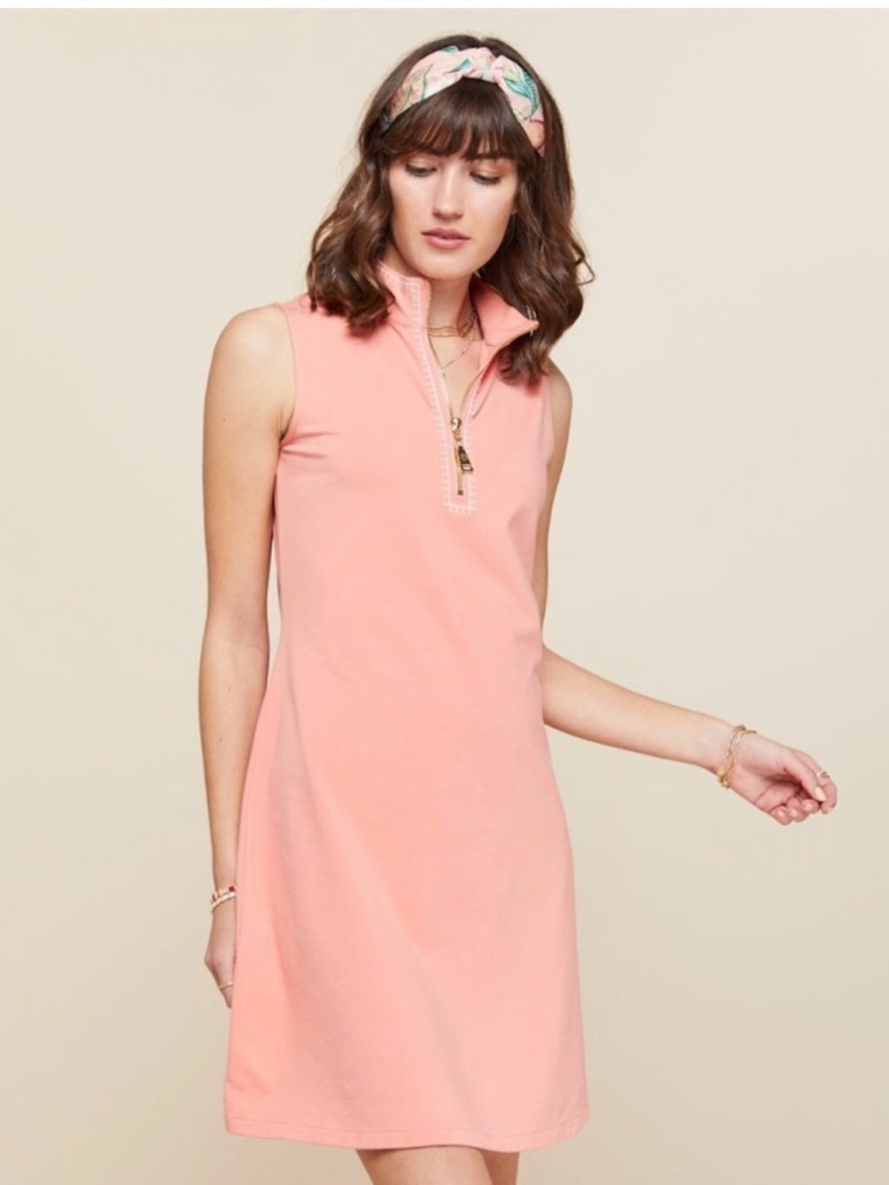 Spartina Serena Half Zip Pink Sleeveless Zip-Up Dress Large - Picture 11 of 12